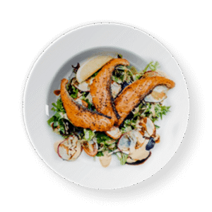 Filet de saumon grillé avec salade