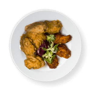 Poulet grillé et frit